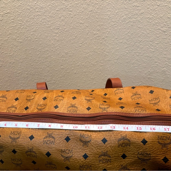 MCM Visetos Cognac Brown Monogram Duffel Bag - Picture 3 of 7